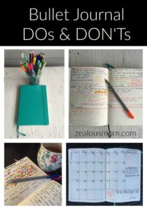 Do you use the Bullet Journal system? Check out this list of DOs and DON'Ts and see how they compare to yours! #BuJo #BulletJournal @zealousmom.com